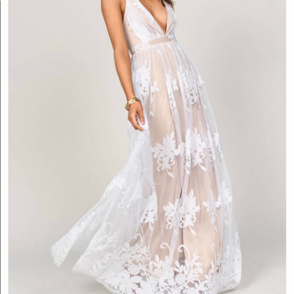 Tobi White Floral Maxi Dress